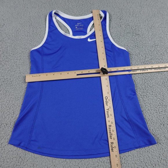 NIKE Dri Fit Tank Top Womens Small Blue Razor Back Pullover Running Tennis Golf - Picture 6 of 12